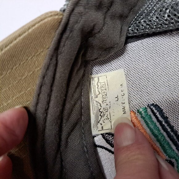 Patagonia Trucker Hat Snapback Cap Tan/Gray Mesh Adjust Embroidered Logo - Picture 10 of 12